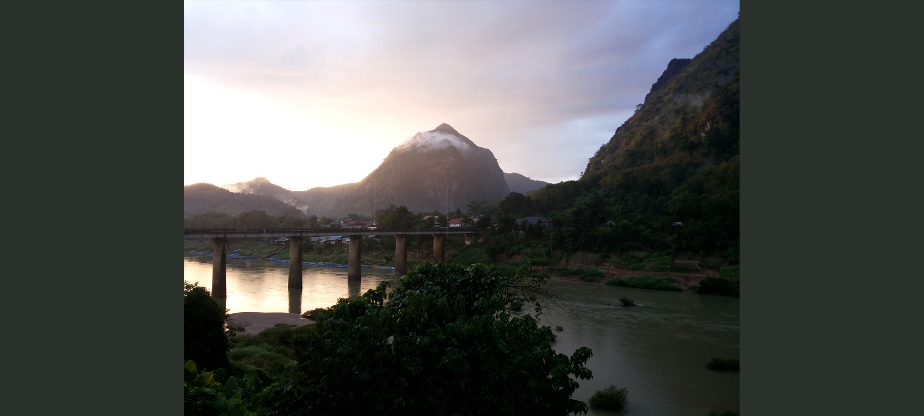 Bridge across Nam Ou River Nong Khiaw